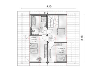 Blockhaus Haus Kaiser von Gebrüder Noack Holzbau Ausbauhaus ab 175000€, Satteldach-Klassiker Grundriss 2