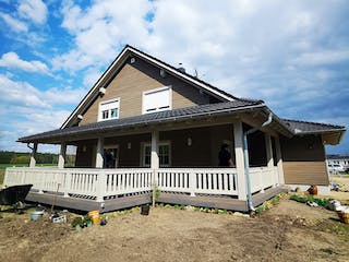 Fertighaus Haus Marusch von Gebrüder Noack Holzbau, Satteldach-Klassiker Außenansicht 3