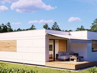 Fertighaus Duomod 63 von NOVA TEQ - Wolf Bauservice Schlüsselfertig ab 135800€, Bungalow Außenansicht 2