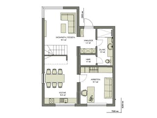 Fertighaus Quadromod 116 von NOVA TEQ - Wolf Bauservice Schlüsselfertig ab 251800€, Cubushaus Grundriss 1