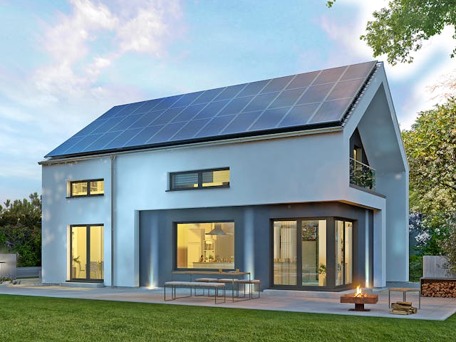 Fertighaus Design 13 von OKAL Haus Schlüsselfertig ab 510900€, Satteldach-Klassiker Außenansicht 1 Fertighaus Design 13 von OKAL Haus Schlüsselfertig ab 510900€, Satteldach-Klassiker Außenansicht 1