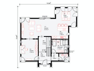 Fertighaus Musterhaus Köln von OKAL Haus Schlüsselfertig ab 574900€, Stadtvilla Grundriss 1