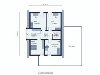 Fertighaus Musterhaus Langenhagen von OKAL Haus Schlüsselfertig ab 671900€, Satteldach-Klassiker Grundriss 2