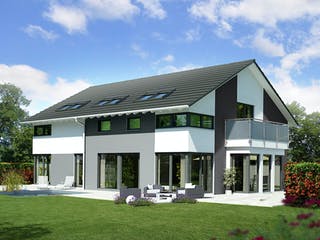 Fertighaus Musterhaus Mannheim von OKAL Haus Schlüsselfertig ab 432900€, Satteldach-Klassiker Außenansicht 1