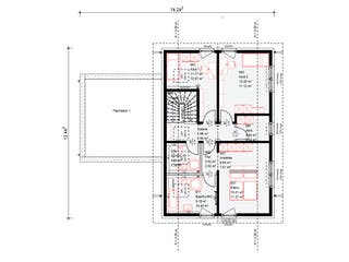 Fertighaus Musterhaus Mülheim-Kärlich von OKAL Haus Schlüsselfertig ab 519900€, Satteldach-Klassiker Grundriss 2
