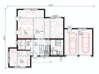 Fertighaus Musterhaus Schkeuditz von OKAL Haus Schlüsselfertig ab 622900€, Stadtvilla Grundriss 1