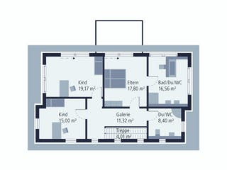 Fertighaus Musterhaus Villingen-Schwenningen von OKAL Haus Schlüsselfertig ab 512900€, Satteldach-Klassiker Grundriss 2