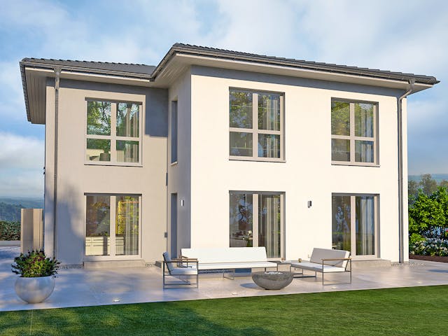 Fertighaus Stadtvilla 23 von OKAL Haus Schlüsselfertig ab 518900€, Stadtvilla Außenansicht 1