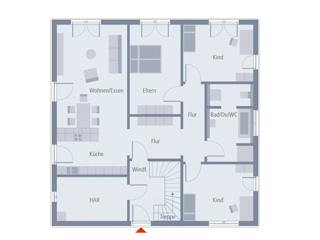 Fertighaus ZweiRaum 6 von OKAL Haus Schlüsselfertig ab 593900€, Stadtvilla Grundriss 1