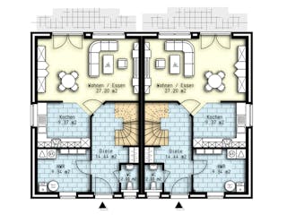 Massivhaus Husum von OLFA Haus Schlüsselfertig ab 254000€, Satteldach-Klassiker Grundriss 1
