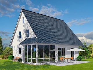 Massivhaus Polaris 6 von OLFA Haus Schlüsselfertig ab 277000€, Satteldach-Klassiker Außenansicht 1
