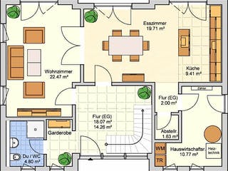 Fertighaus Deklivo von Fingerhut Haus Schlüsselfertig ab 527733€, Pultdachhaus Grundriss 1