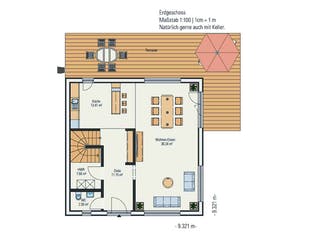 Fertighaus Stadtvilla Cube von petershaus, Stadtvilla Grundriss 1