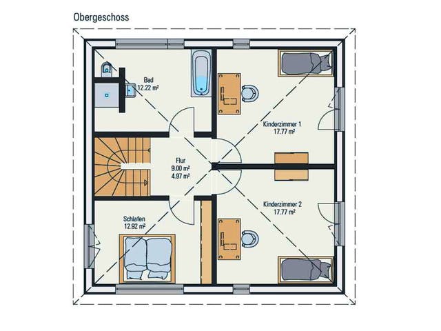 Fertighaus Stadtvilla Cube von petershaus, Stadtvilla Grundriss 2