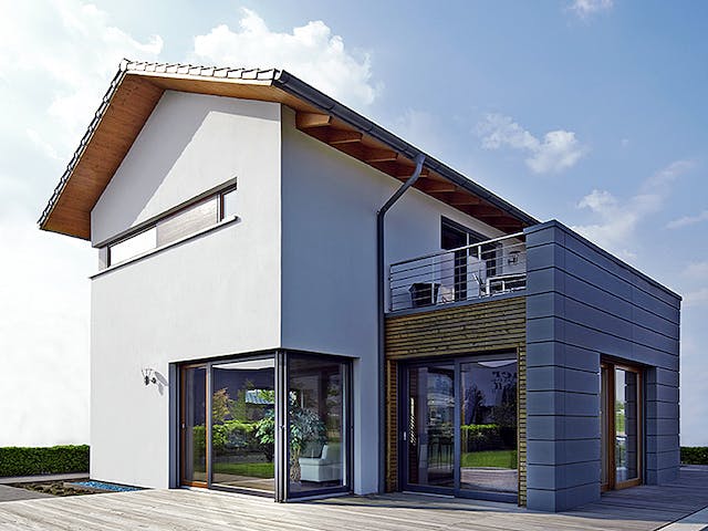 Fertighaus Musterhaus von petershaus, Satteldach-Klassiker Außenansicht 1