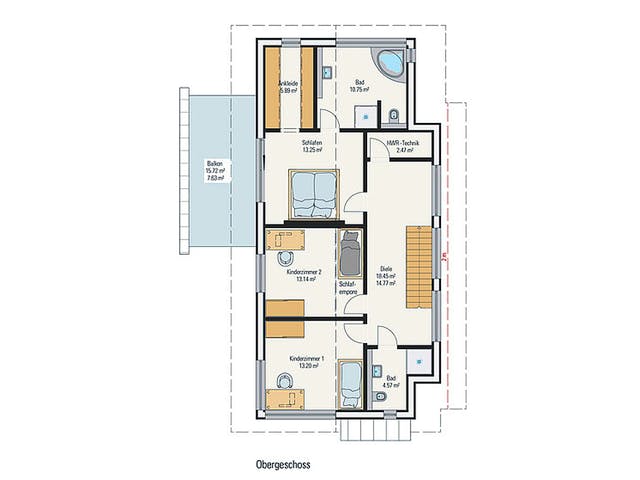 Fertighaus Musterhaus von petershaus, Satteldach-Klassiker Grundriss 2