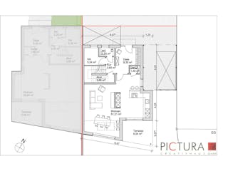 Massivhaus Doppelhaushälfte Bensberg von PICTURA creativhaus Schlüsselfertig ab 560000€, Satteldach-Klassiker Grundriss 1