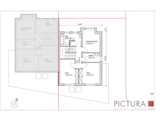 Massivhaus Doppelhaushälfte Bensberg von PICTURA creativhaus Schlüsselfertig ab 560000€, Satteldach-Klassiker Grundriss 2