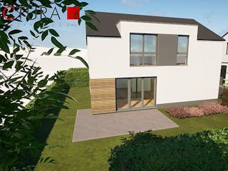 Massivhaus Einfamilienhaus Satteldachhaus Modern von PICTURA creativhaus Schlüsselfertig ab 420000€, Außenansicht 3