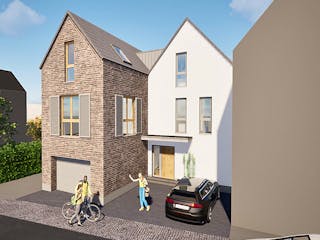 Massivhaus Zweifamilienhaus mit Dachterrasse von PICTURA creativhaus Schlüsselfertig ab 760000€, Außenansicht 3