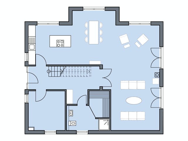 Massivhaus Behringer von Plan-Concept Massivhaus, Satteldach-Klassiker Grundriss 1