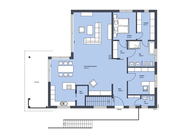 Massivhaus Glasmacher von Plan-Concept Massivhaus, Bungalow Grundriss 1