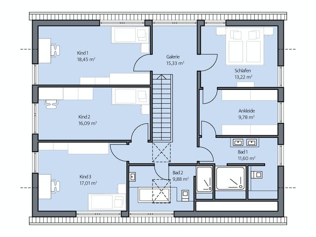 Massivhaus Ohlig von Plan-Concept Massivhaus, Satteldach-Klassiker Grundriss 2