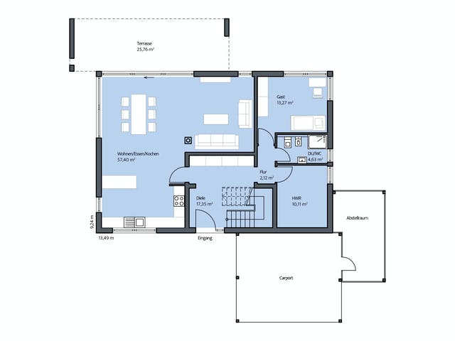 Massivhaus Zöllner von Plan-Concept Massivhaus, Satteldach-Klassiker Grundriss 1