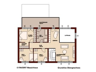 Massivhaus Premium 171/78 von FAVORIT Massivhaus Schlüsselfertig ab 585630€, Cubushaus Grundriss 2