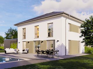 Massivhaus Como von P & P Massivhaus Schlüsselfertig ab 333000€, Stadtvilla Außenansicht 1