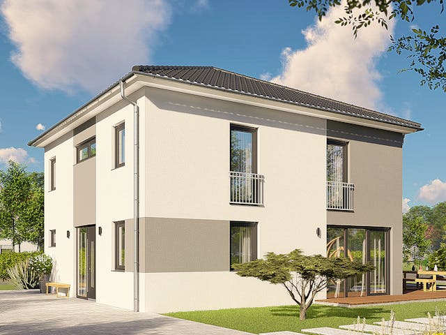 Massivhaus Florenz von P & P Massivhaus Schlüsselfertig ab 320000€, Stadtvilla Außenansicht 1 Massivhaus Florenz von P & P Massivhaus Schlüsselfertig ab 320000€, Stadtvilla Außenansicht 1