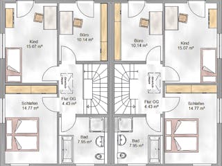 Massivhaus Graz von P & P Massivhaus Schlüsselfertig ab 279000€, Stadtvilla Grundriss 2