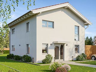 Massivhaus Lago von P & P Massivhaus Schlüsselfertig ab 340000€, Stadtvilla Außenansicht 2