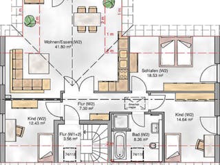 Massivhaus Oslo von P & P Massivhaus Schlüsselfertig ab 415000€, Satteldach-Klassiker Grundriss 2