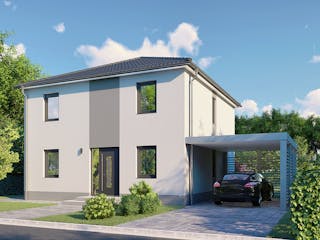 Massivhaus Siena von P & P Massivhaus Schlüsselfertig ab 299000€, Stadtvilla Außenansicht 2