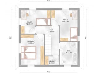 Massivhaus Siena von P & P Massivhaus Schlüsselfertig ab 299000€, Stadtvilla Grundriss 2