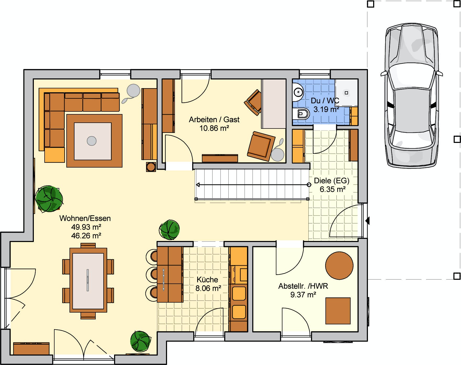 Fertighaus Balance von Fingerhut Haus Schlüsselfertig ab 466865€, Satteldach-Klassiker Grundriss 1