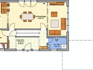 Fertighaus Turo von Fingerhut Haus Schlüsselfertig ab 479090€, Satteldach-Klassiker Grundriss 1