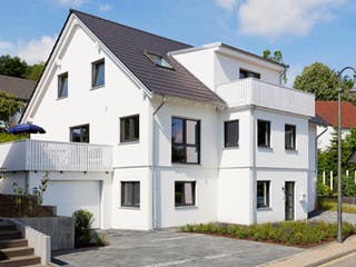 Fertighaus Bonvenon von Fingerhut Haus Schlüsselfertig ab 586030€, Satteldach-Klassiker Außenansicht 1