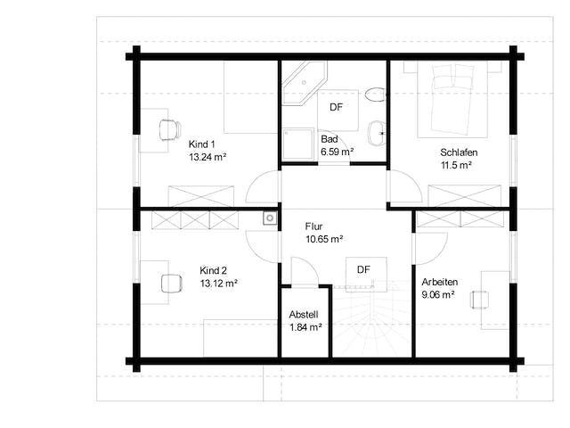 Blockhaus Rappenau von Rems-Murr-Holzhaus Schlüsselfertig ab 495000€, Blockhaus Grundriss 2