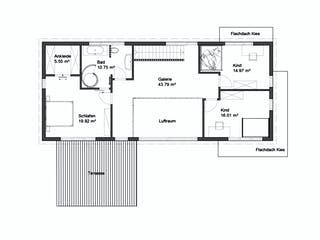 Fertighaus Ibiza von Rems-Murr-Holzhaus Ausbauhaus ab 441508€, Pultdachhaus Grundriss 2