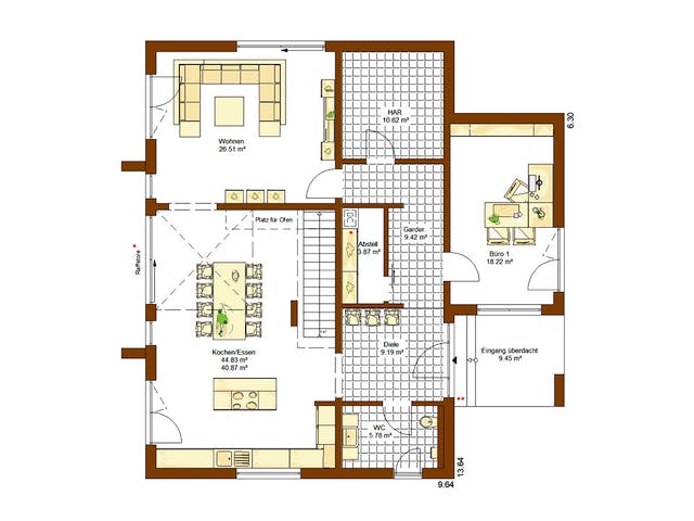 Fertighaus Stadtvilla Calgary von RENSCH-HAUS, Stadtvilla Grundriss 1