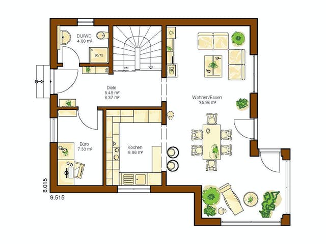 Fertighaus CLOU 119 von RENSCH-HAUS Schlüsselfertig ab 340221€, Satteldach-Klassiker Grundriss 1