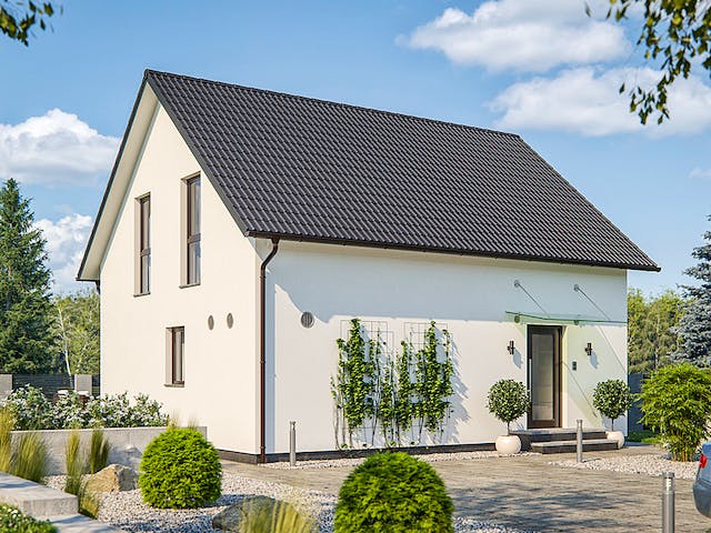 Fertighaus CLOU 123 von RENSCH-HAUS Schlüsselfertig ab 320587€, Satteldach-Klassiker Außenansicht 2