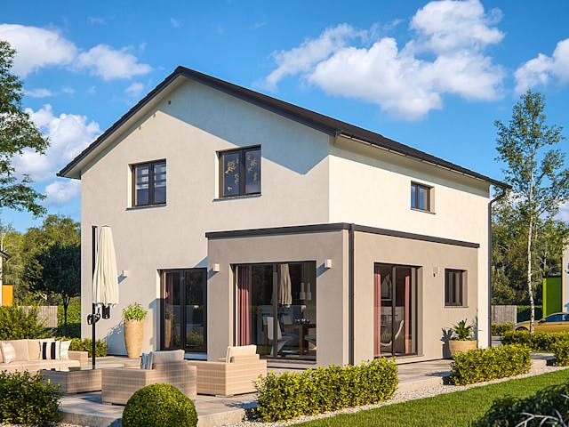 Fertighaus CLOU 134 von RENSCH-HAUS Schlüsselfertig ab 380053€, Satteldach-Klassiker Außenansicht 1 Fertighaus CLOU 134 von RENSCH-HAUS Schlüsselfertig ab 380053€, Satteldach-Klassiker Außenansicht 1