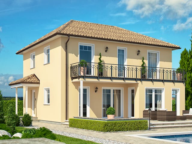 Fertighaus CLOU 135 Walmdach von RENSCH-HAUS Schlüsselfertig ab 385770€, Stadtvilla Außenansicht 1 Fertighaus CLOU 135 Walmdach von RENSCH-HAUS Schlüsselfertig ab 385770€, Stadtvilla Außenansicht 1