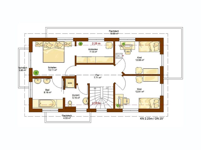 Fertighaus Clou 140 - Var. 2 von RENSCH-HAUS Schlüsselfertig ab 406174€, Satteldach-Klassiker Grundriss 2