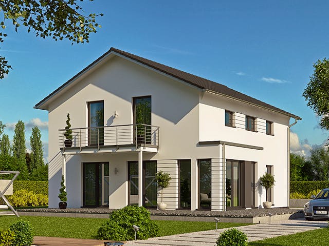 Fertighaus CLOU 159 von RENSCH-HAUS Schlüsselfertig ab 412568€, Satteldach-Klassiker Außenansicht 1