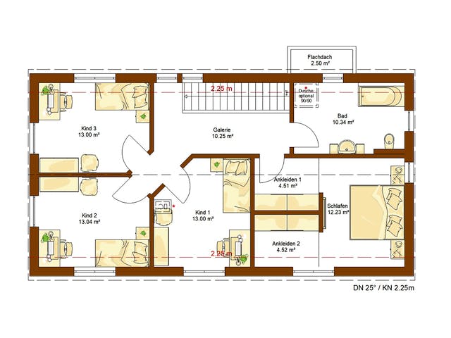 Fertighaus CLOU 166 von RENSCH-HAUS Schlüsselfertig ab 395620€, Satteldach-Klassiker Grundriss 2