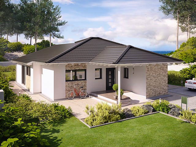 Fertighaus Bungalow Liberty L von RENSCH-HAUS, Bungalow Außenansicht 1 Fertighaus Bungalow Liberty L von RENSCH-HAUS, Bungalow Außenansicht 1